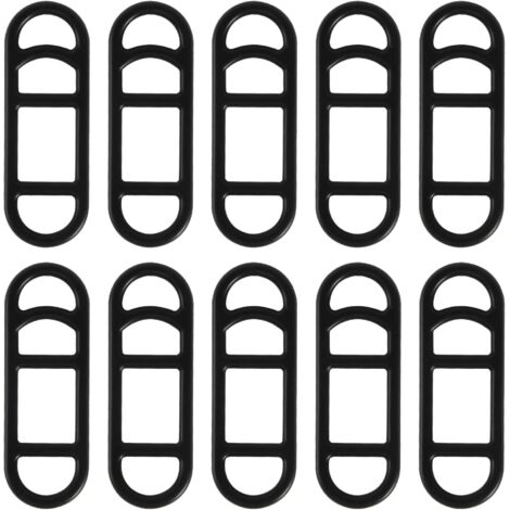 SHINING HOUSE 10 bandas de silicona para bicicleta, anillos de goma elásticos, soporte para linterna, banda de fijación de silicona, soporte para manillar de linterna LED, color negro