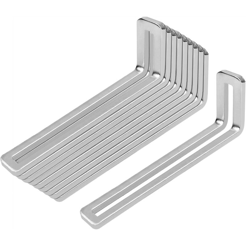 SHINING HOUSE 10 pièces d'équerres d'angle à trous de fente, 120x32.5 mm, Support en L réglable, épaisseur 3mm