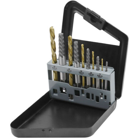 SHINING HOUSE 10 Stück Kobalt-Schraubenausdreher für die linke Hand mit goldfarbenem Metallgehäuse