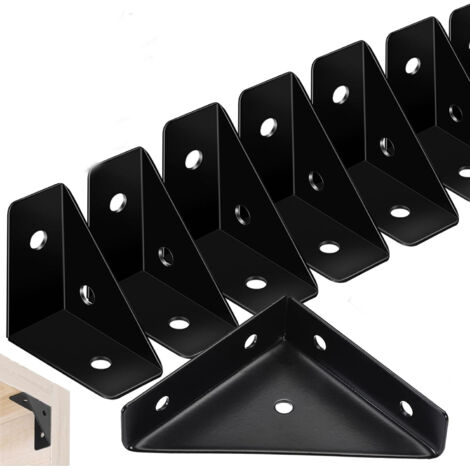 SHINING HOUSE 10 Stück schwarze Eckwinkel aus Metall für Bürobettkanten