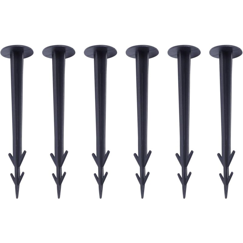 SHINING HOUSE 100 Piquets de Jardin,Piquets de Jardin en Plastique Robustes pour la Fixation des Tissus Anti Mauvaises Herbes Plastique Noir Piquet
