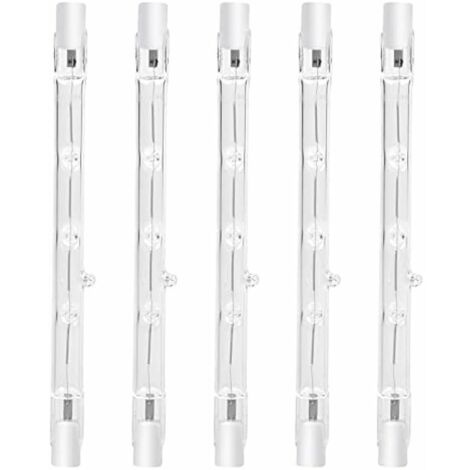 SHINING HOUSE 100 W, 118 mm, R7s, dimmbar, Halogen-Bleistiftlampe, warmweiß, 2800 K, R7s, linearer Strahler, AC220–240 V, für Heimbeleuchtung, Arbeit, Sicherheit, Straßenlaterne usw. (5 Stück)
