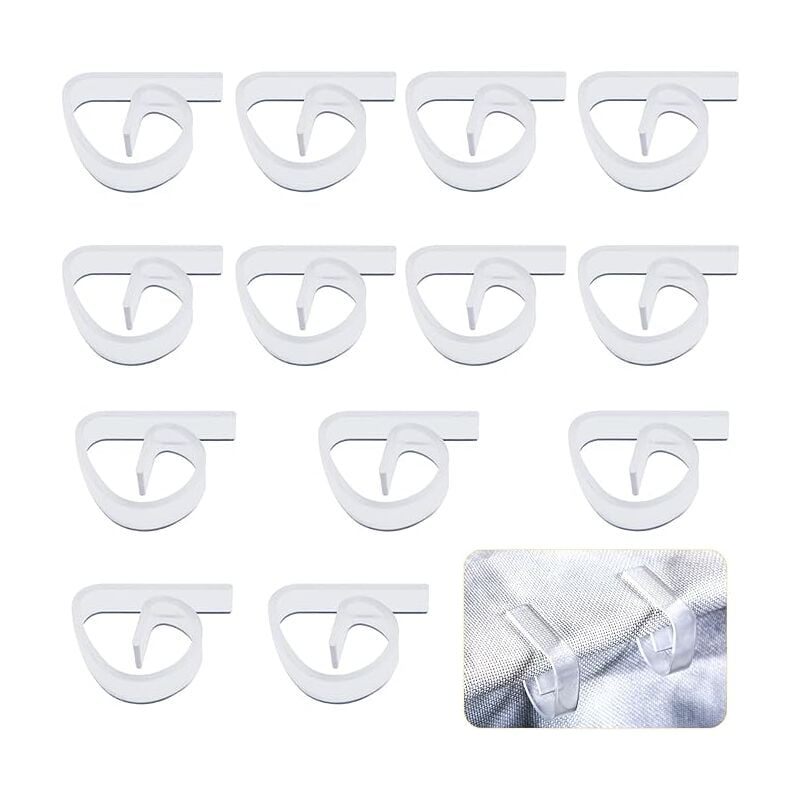 12 pcs Pinces à Nappe en Plastique, Clip de Nappe Transparent Support de Nappe Clip de Nappe pour Intérieur Extérieur Noël Fête de Famille Mariage