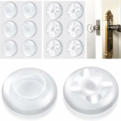 SHINING HOUSE 12 Stück selbstklebender Türstopper, Türstopper aus Silikonkautschuk, Türschutz, runder transparenter Türschutz, 4,7 cm