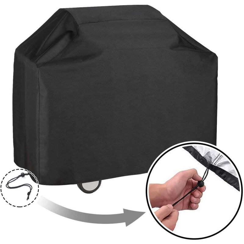 1PCS Housse Barbecue, Bâche de Protection bbq Exterieur, Housse Imperméable, Protection uv, Coupe-Vent, Anti-poussière (147x61x117cm Noir) - Shining