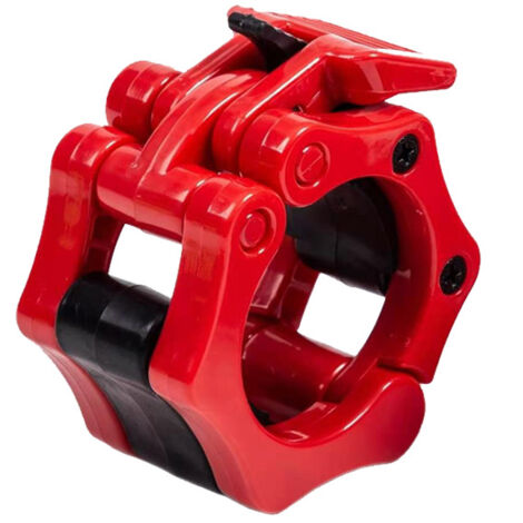 SHINING HOUSE 2 clips de plástico para collar de barra, anillo de sujeción para barra, clips para collar de barra, abrazaderas para barra, collar de barra, cierres para barra de 50 mm, color rojo