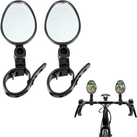 SHINING HOUSE 2 espejos para bicicleta, espejos para bicicleta, espejo convexo ajustable de 360°, espejos retrovisores para bicicleta ajustables y giratorios montados en el manillar