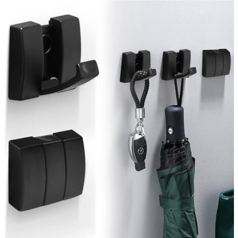 SHINING HOUSE 2 ganchos de pared plegables de aleación de aluminio, gancho retráctil de 58 x 51 mm, ganchos plegables para abrigos, ganchos para abrigos montados en la pared con tornillos para colgar 