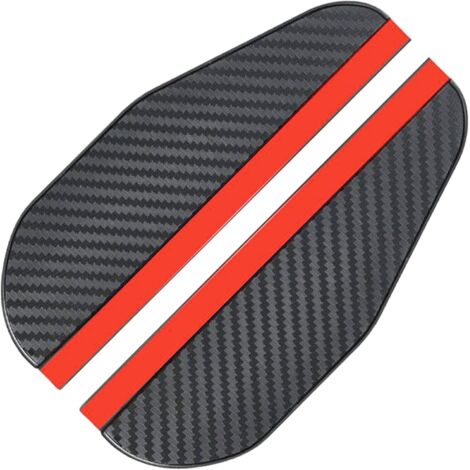 SHINING HOUSE 2 protectores de lluvia para espejo retrovisor, universales de fibra de carbono para espejo lateral, accesorios para coche, para la mayoría de coches (negro, 18,2 x 5,8 cm)
