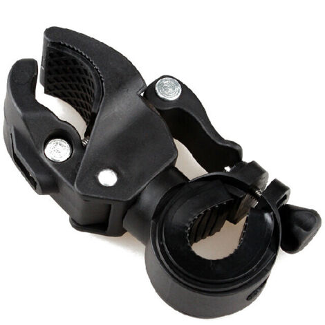 SHINING HOUSE 2 soportes para linterna, luz para bicicleta, soporte para bicicleta, soporte para linterna, soporte para manillar y abrazadera, negro, 11 x 5 cm