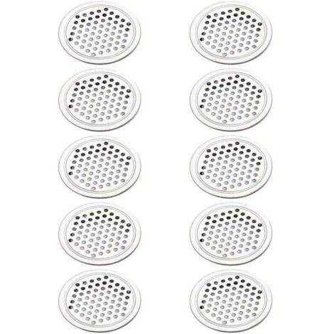 SHINING HOUSE 20 piezas de rejilla de ventilación de acero inoxidable redonda para ventilación de armarios, rejilla de ventilación de escape para muebles de cocina (53 mm)