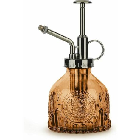 SHINING HOUSE 200ml Glass Plant Mister, Vintage Spray Bottle with Top Pump, Fine Mist Garden Flower Sprayer Small Decorative Watering Can for Indoor Succulents