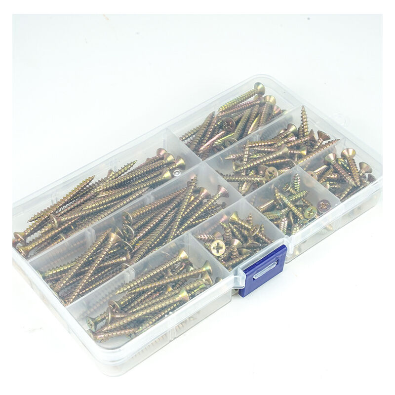 Shining House - 210 Vis à Bois Autotaraudeuses M4, Vis à Tête Plate Croisée, Vis Autoperceuses, Assortiment de Vis pour Cloisons Sèches Multi-usages