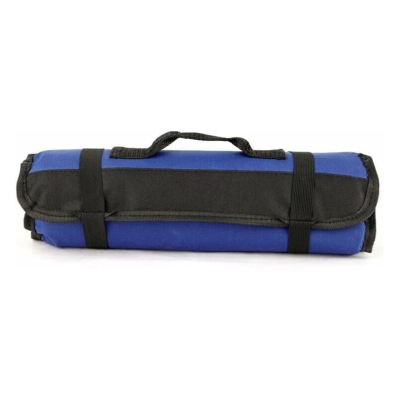22 Pockets Tool Storage Box And Case Empty Tool Bag, Tool Bags, Tool Organizer, Oxford Fabric Roll Up Toolkit Pouch Bag - Blue, - Shining House