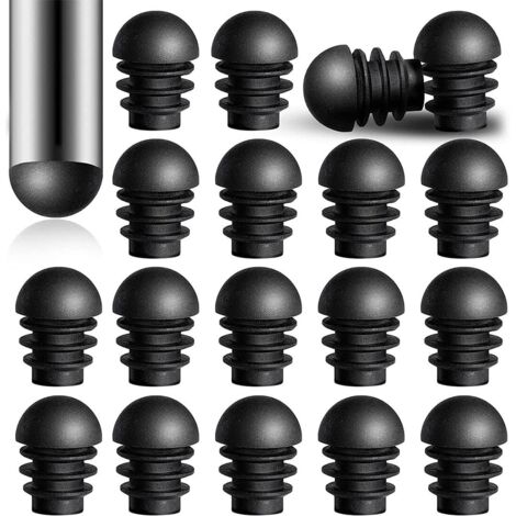 SHINING HOUSE 24 piezas de tapas de extremo redondas con insertos de tubo de plástico de 15,8 mm de diámetro exterior, tapas de extremo de tubo de pata de silla, protectores de tapón de plástico