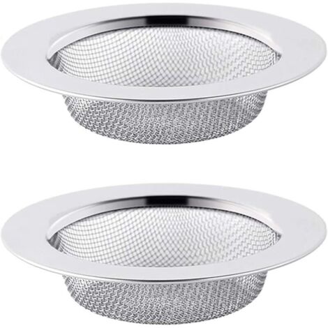 SHINING HOUSE 2er-Pack Edelstahl-Abflussfilter, Badezimmer-Haarsieb, Abwasserfilter, Edelstahl-Küchenfilter (3 Zoll)