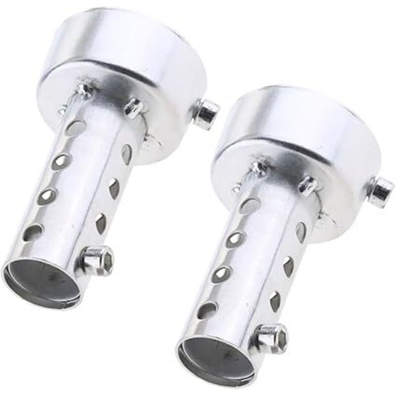 Image of SHINING HOUSE 2er-Pack Motorradzubehör Universal-Auspuffschalldämpferrohre – 48 mm (Silber)