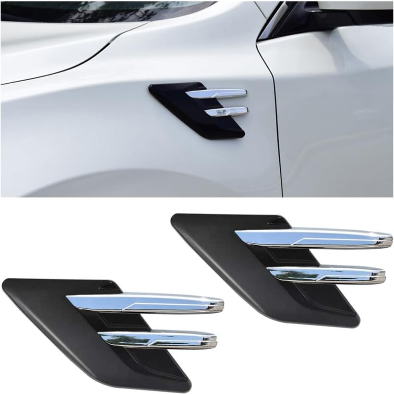 Shining House - 2Pcs Grille D'aération Latérale de Voiture, Couvercle Trou D'évent de Grille D'admission D'air Ventilation, Capot Extérieur Voiture