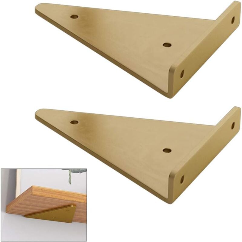 SHINING HOUSE 2Pcs Metal Triangle Floating Shelf Bracket, Concealed Blind Wall Mounted Shelf Bracket, Bedroom Living Room Bathroom DIY Decoration