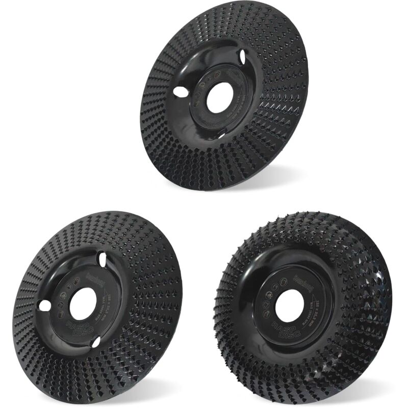 3 Pièces Disque Bois Meuleuse en Bois en Carbure de Tungstène 125mm Ensemble de Disques Disques de Meulage pour Façonner Meuler Couper et Sculpture