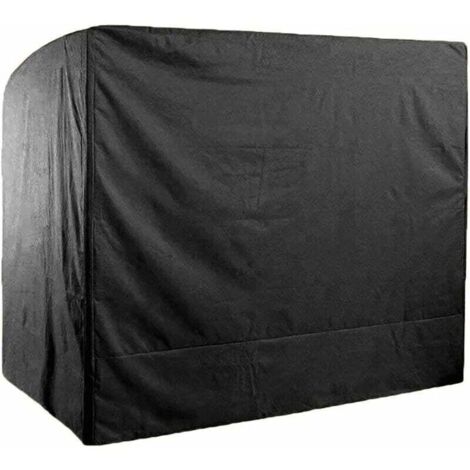 SHINING HOUSE 3-Sitzer-Gartenschaukel-Abdeckung, wasserdicht, 220 x 125 x 170 cm, 210D Oxford Anti-UV-Schaukel-Abdeckung, Outdoor-Schaukel-Schutzhülle, Schwarz