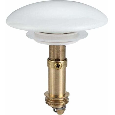 SHINING HOUSE 3 tapones de drenaje de cobre, antifugas, filtro de drenaje de fregadero con cubierta de cerámica para lavabo, lavabo de baño (blanco + dorado, tamaño: 6,6 cm)