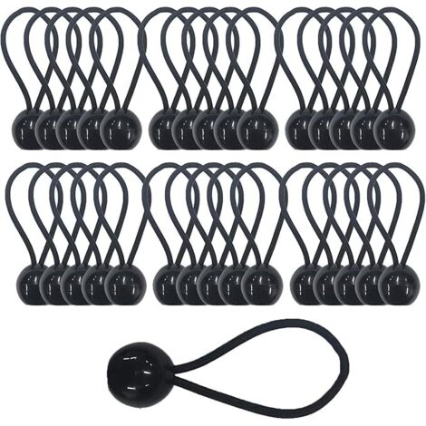 SHINING HOUSE 30 piezas de cuerda elástica con bola, cuerda elástica elástica, tensor de lona para pancartas, pabellones, lonas, acampadas, tiendas de campaña, cortinas, arnés de extensión, grosor 3,5