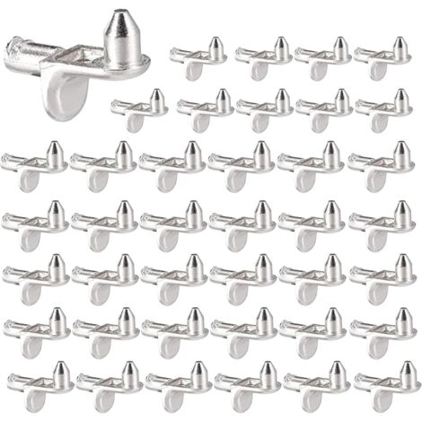 SHINING HOUSE 40 piezas de soporte de estante en forma de L, soporte de estante de 5 mm para muebles, armarios, estanterías, gabinetes, accesorios de escritorio