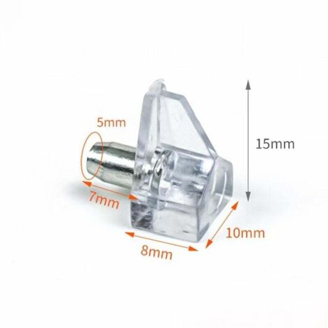 SHINING HOUSE 40 Stück Regalstützbolzen, 5 mm Lochdurchmesser für Glas- oder Holzregale (transparent)