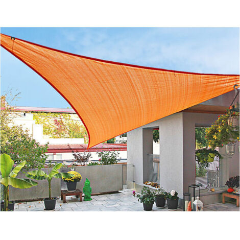 SHINING HOUSE 4,5 x 4,5 x 4,5 m Sonnensegel, Dreieck, UV-Schutz, Sonnenschutz, wasserdichtes Sonnensegel für Außenterrasse, Pergola, Orange