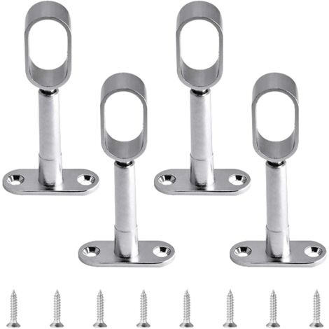 SHINING HOUSE 4er-Pack ovale Kleiderstangenhalterungen, verstellbare hohle Kleiderstangenhalterungen aus Zinklegierung für Kleiderschrank, Schlafzimmer, Badezimmer