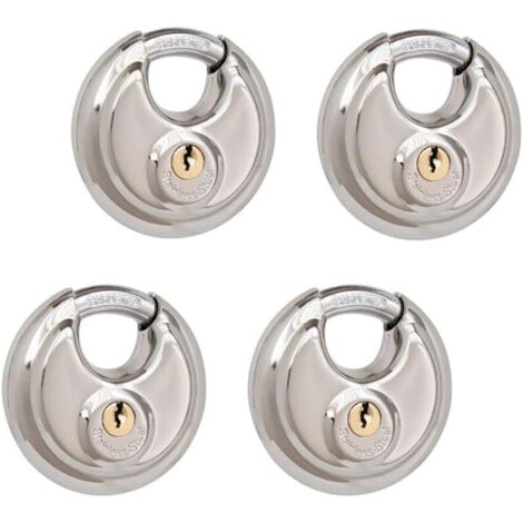 SHINING HOUSE 4er-Pack Scheibenschlösser mit identischem Schlüssel, Edelstahlschlösser mit Schlüsseln, 2-3/4 Zoll breit, 3/8 Zoll