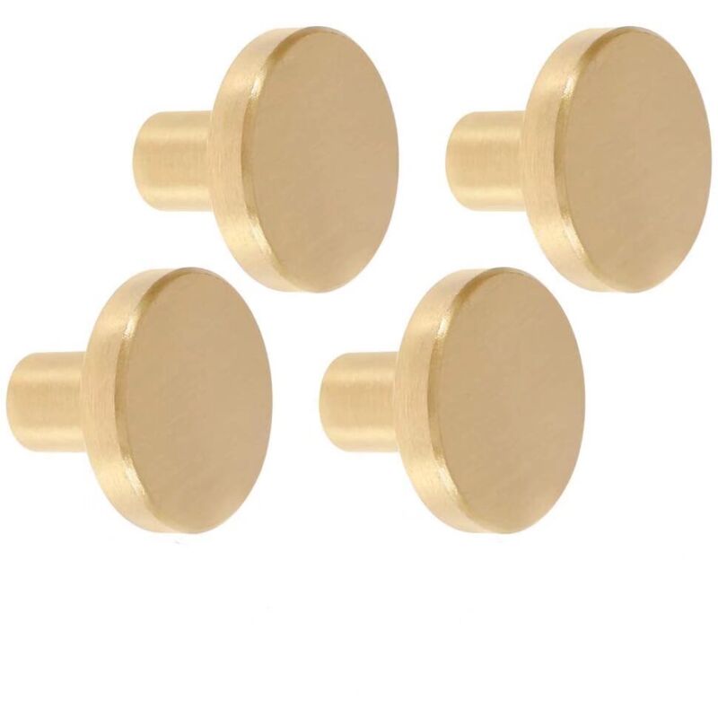 Shining House - 4pcs Solid Brass Door Handles, Round Cabinet Handles with Screws, for Cabinets, Drawers, Wardrobes, 2025mm