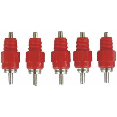 SHINING HOUSE 5 piezas de comedero para pollos con boquilla de agua, suministros para aves de corral, estilo tornillo para gallinas