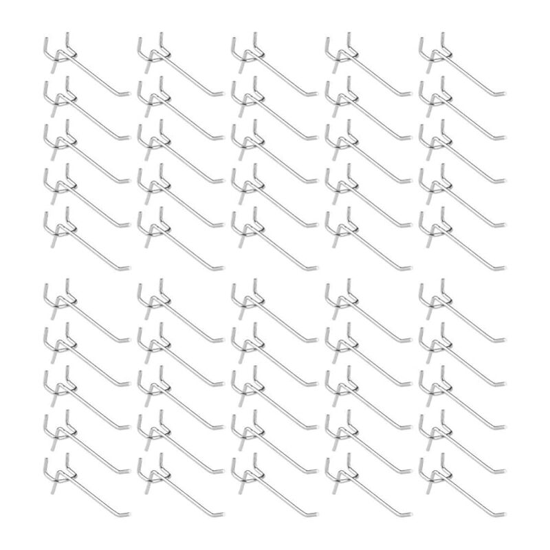 Shining House - 50 Pièces Crochets pour Panneau Perforé,Crochets pour étagères Murales pour Affichage Panneau Perforé Garage Magasin Outils Rangement