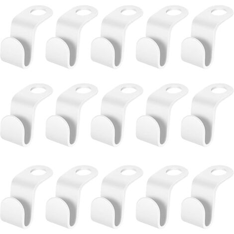 SHINING HOUSE 50 Pieces Space Saving Hanger Hooks, 5.5 x 2 cm Hanger Hooks Hanger Connecting Hooks Hanger Connectors for Tie Rack Closet Organizer (White)