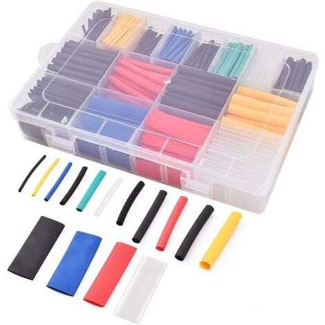 SHINING HOUSE 580 tubos termorretráctiles 2:1, multicolor, 11 tamaños, fundas para cables variadas, kit de aislamiento eléctrico
