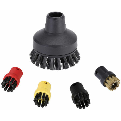 SHINING HOUSE 5er-Pack runde Dampfreiniger-Bürsten, Dampfreiniger, Reinigungsdüsen, Aufsätze, Ersatzzubehör-Set für SC1, SC2, SC3, SC4, SC5, SC7, CTK10, CTK20 – 1 große Bürste und 4 kleine