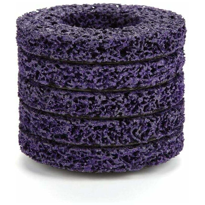 5Pcs Poly Bande Roue Disque Rouille Outil De Suppression Propre Qualité Meuleuse Disques D'Angle Violet 100Mm - Shining House