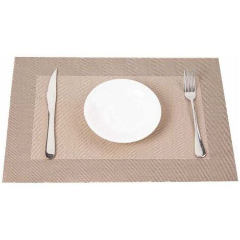 SHINING HOUSE 6 manteles individuales de PVC lavables, manteles individuales de papel rectangulares, antideslizantes, resistentes al desgaste y al calor, manteles individuales decorativos (ceniza moli