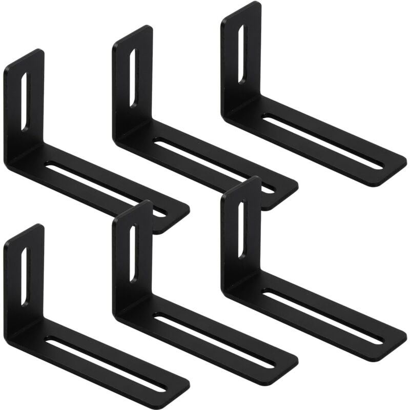 SHINING HOUSE 6 Pièces Equerre Metal de Fixation, Support d'angle Réglable 2 Fentes, Connecteur d'angle en Métal à 90 Degrés, Support de Coin Forme