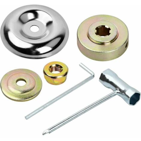 SHINING HOUSE 6-teiliges Ersatz-Freischneiderkopf-Muttern-Set, Metall-Getriebemesser, universelles Muttern-Befestigungsset, Adapter-Set für Garten-Rasenmäher-Freischneider