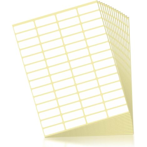 SHINING HOUSE 840 etiquetas autoadhesivas blancas, 38 x 13 mm, etiquetas autoadhesivas rectangulares para botellas, archivos, latas, cocina, oficina