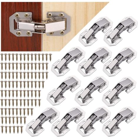 SHINING HOUSE 90-Grad-Schranktürscharnier mit Schrauben, Soft-Close-Scharniere, unsichtbares Schrankscharnier, Kommoden-Garderobenscharniere, Scharnier für Küchentürschränke, 12 Stück
