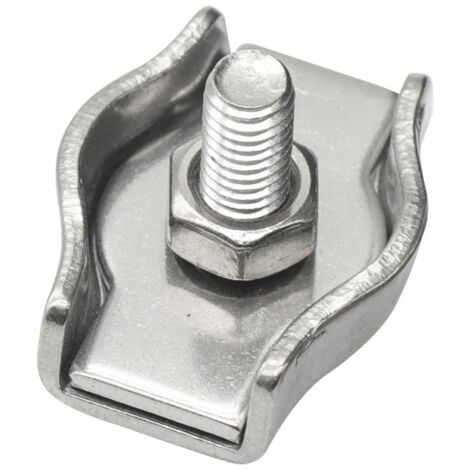 SHINING HOUSE Abrazadera para cable de acero de 10 piezas, abrazadera para cable M3, clips para cable de acero inoxidable para cable de acero de 3 mm, clips simples para sitios de construcción y barco