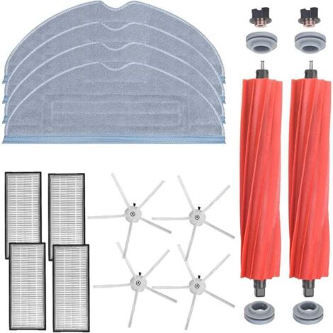 SHINING HOUSE Accesorios para aspiradora robot Roborock S7 MaxV Ultra / S7 MaxV / S7 Plus / S7 Max / S7 (2 cepillos principales + 4 filtros + 4 cepillos de esquina + 4 toallas húmedas)