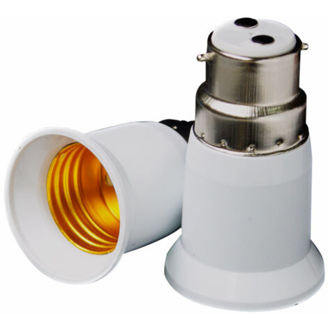 SHINING HOUSE Adaptador de portalámparas LED de 4 casquillos: convertidor de casquillo B22 a E27: adaptador de portalámparas con base de bayoneta para bombillas LED