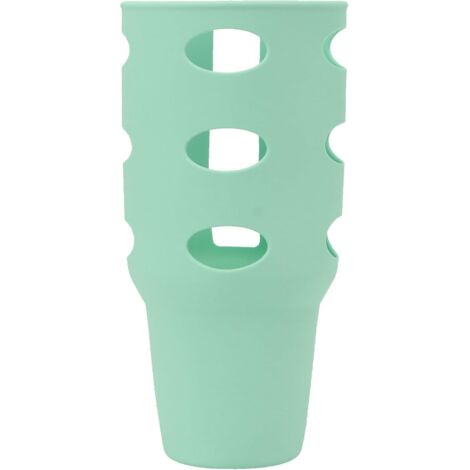 SHINING HOUSE Adecuado para cubierta de taza de silicona, taza térmica, antideslizante, resistente al desgaste, cubierta protectora completa, taza de automóvil, cubierta de taza Ice Tyrant (verde)