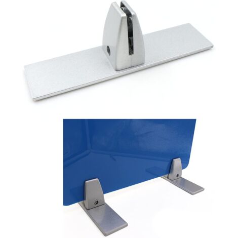 SHINING HOUSE Adjustable Aluminum Alloy Glass Clamps Plexiglass Table Clamp Partition Holder Screen Divider Clip for 4-20mm Privacy Partition Office Lab, 2PCS, Silver
