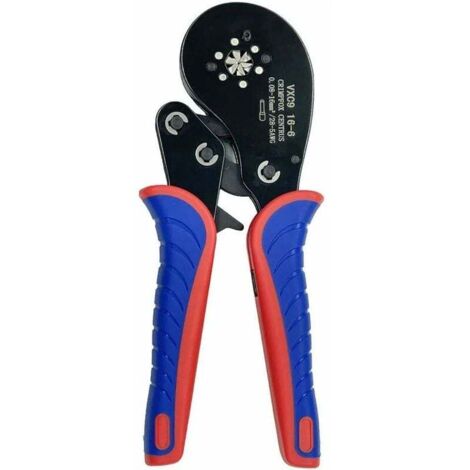 SHINING HOUSE Alicates para crimpar terminales de tubo Capacidad de crimpado 0,08-16 mm² Alicates para crimpar terminales de tubo Negro, rojo y azul